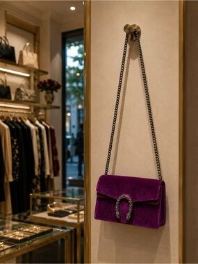 Gucci Dionysus Super Mini Purple Fuschia Velvet Bag